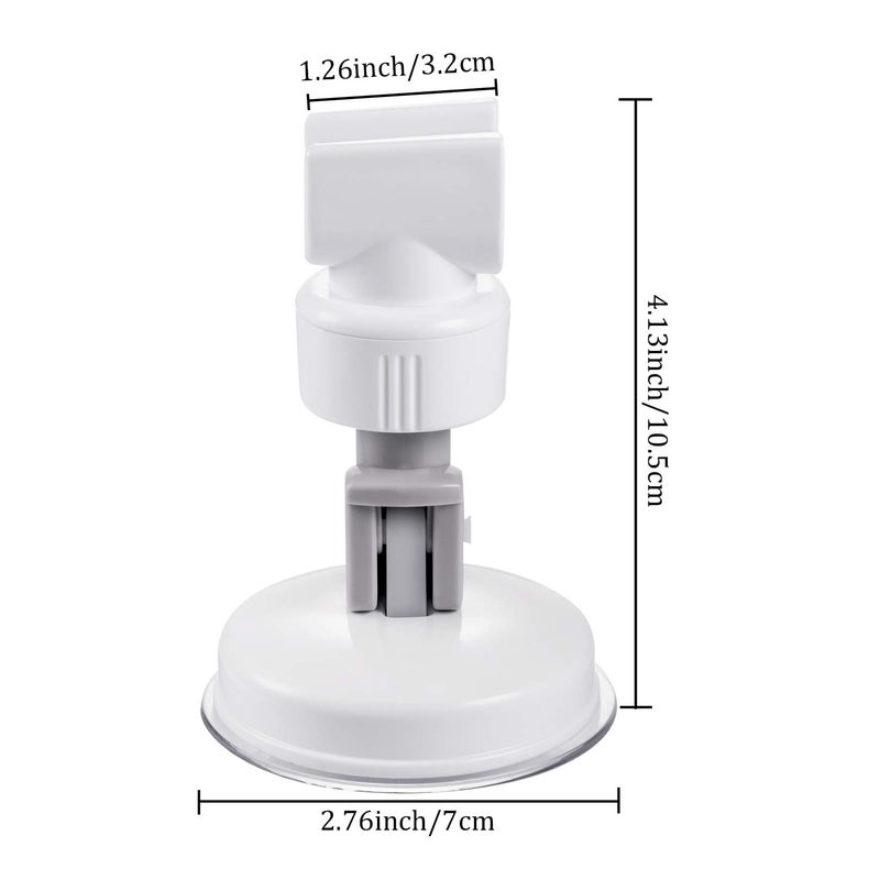 Zhehao Adjustable Shower Head Holder, Removable Suction Cup Shower Head Holder, No Drill Wall Mounted Suction Bracket with Chrome Polished for Marble Glass Metal Ceramic(1,Grey Wrench) - Image 2